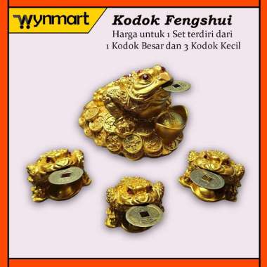 Kodok Fengshui / Kodok Emas Kaki Tiga 1 Set