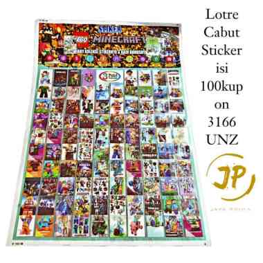 MAINAN ANAK LOTRE CABUT STICKER 100 KUPON ONE PIECE
