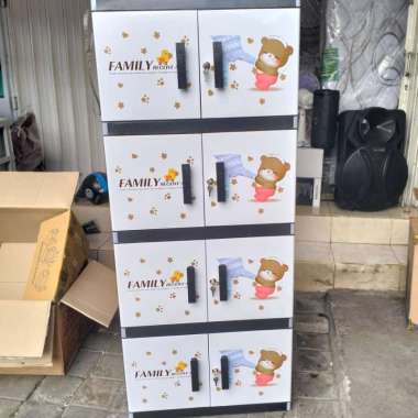 lemari plastik stiker full kunci