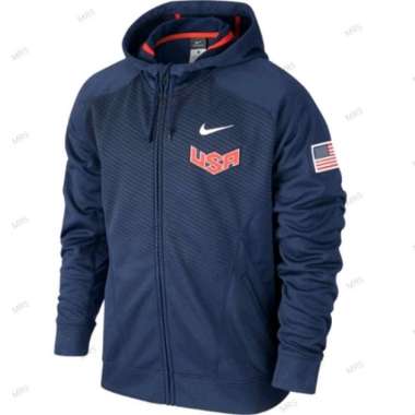 Nike Hoodie Jaket Zipper USA Team YL Navy