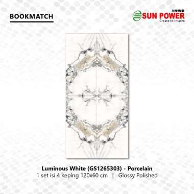 Granit Bookmatch Glossy Polished - Luminous White | Sun Power