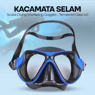 ZACRO Kacamata Selam Scuba Diving Snorkeling Goggles Hitam Biru