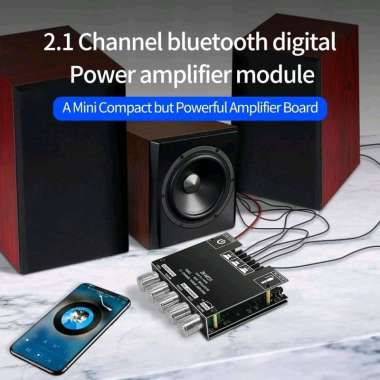 HongX Audio Amplifier Bluetooth 5.0 AUX 2.1 Channel Subwoofer - ZK-MT21 - Black