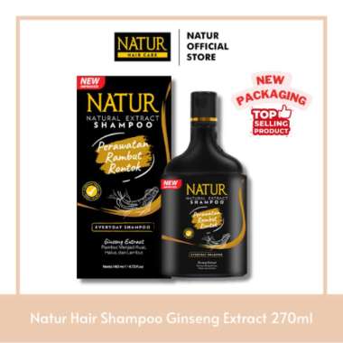 NATUR Hair Shampoo Shampo Rambut Ginseng / Tea Tree Oil Anti Dandruff / Argan - 80ml / 140ml / 270ml