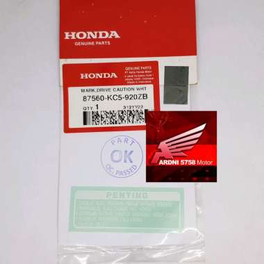MARK DRIVE CAUTION WHITE LABEL STICKER STIKER PENTING TRANSPARAN PUTIH TIGER MEGAPRO CB 150 R VERZA 