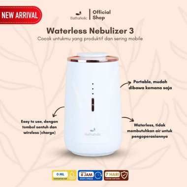Bathaholic - Diffuser Nebulizer 3 Waterless Diffuser Portable Untuk Mobil & Ruangan White