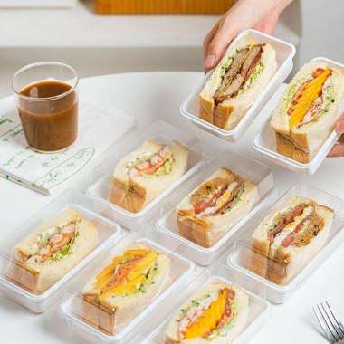 Mika Tray Sandwich Isi 10pcs / Kotak Roti Lapis / Kemasan Sandwich Roti Lapis