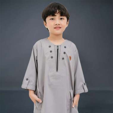 Kawan Muslim - Gamis Anak Laki Laki Jubah Anak Laki Laki Terlaris Usia 1 Sampai 14 Tahun Warna Abu A
