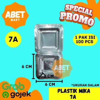Mika Plastik 7A 1 Pak isi 100 Pcs - 6x6cm 7 A Kotak Kue Roti Bungkus Dus Kecil Mini