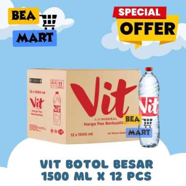 Vit 1500 ml 1 Dus Isi 12 Botol | Air Mineral Besar Gede 1500ml Instant