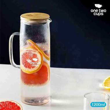 Teko Kaca Teh Pitcher Tahan Panas Api Borosilicate Glass CW2366 Teko Estetik Asthetic Jus Minum Hija