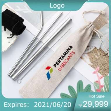 Paling Murah [PREMIUM] Custom Set Sedotan Stainless Steel - Reusable Stainless Straw PREMIUM