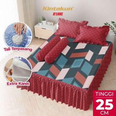 Kintakun DLUXE Sprei Set Rumbai Tinggi 25cm ZANIA 160x200 / 180x200 Seprai Queen King Aesthetic B2 -