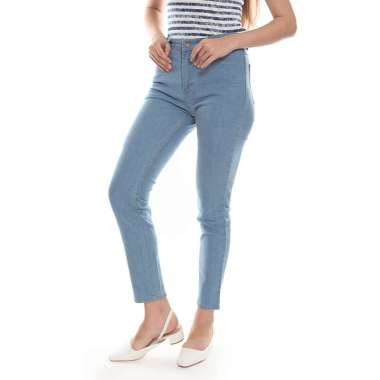 2nd RED Celana High Waist Katun Denim Wanita Biru Muda 232103 XL