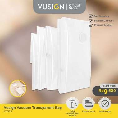 Vusign Vacuum Transparent Compression Bag / Vacum Bag Travel / Plastik Vakum Pakaian Tidak Perlu Alat Transparan Praktis VS590 VS591 VS592 VS593