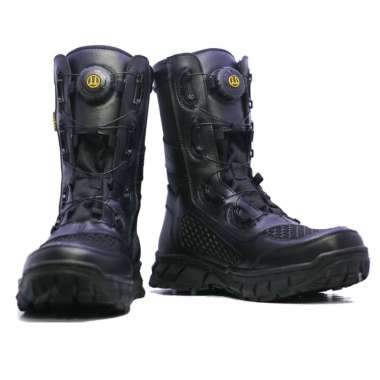 MIVASO Sepatu Tali Putar PDL TNI Brimob Polri Security Model Liberty Kulit Hitam Dopp TALI PUTAR 45