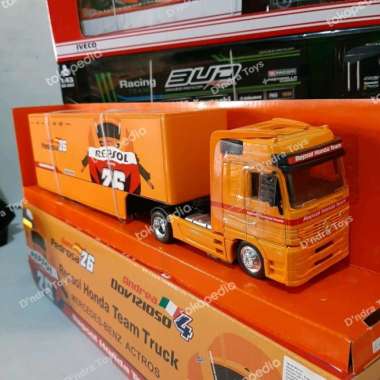 Diecast Truk Kontainer Repsol Honda Team Truck Mercedes-Benz actros