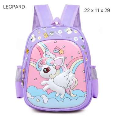 tas anak perempuan TK tas Paud tas ransel Elsa Frozen tas unicorn - Ungu Unicorn Ungu Unicorn