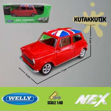 Mainan Mobil Diecast Welly Nex Mini Cooper 1300 Skala 1:60 Green Full