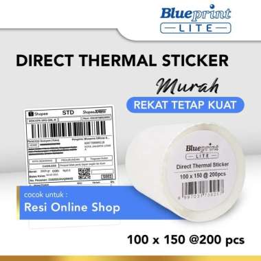 Blueprint Stiker Label A6 100 x 150mm Isi 200 Sticker / Label A6 Online Shop Barcode