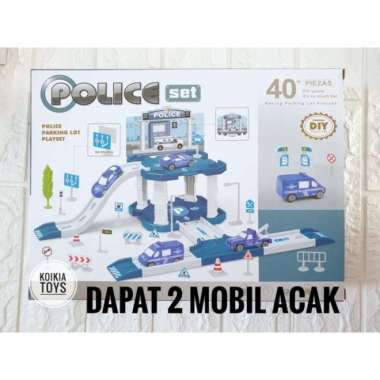 Mainan Anak Mobil Mobilan DIY Parking Lot - Konstruksi Polisi