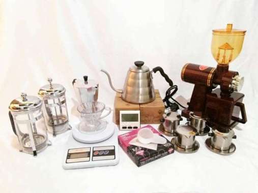 Paket Alat Cafe Kopi AGYAT (Grinder, vietnam Drip, V60, Mokapot, dll)