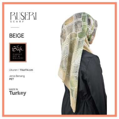 Hijab Segi Empat Premium Impor Turki 114cm Chain Beige