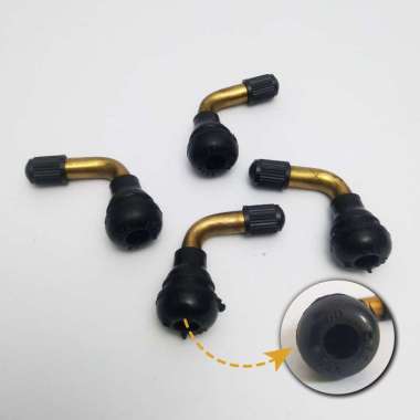 Pentil Bengkok Tubeless Sepeda Listrik BS60 Ban Tubeless Hitam