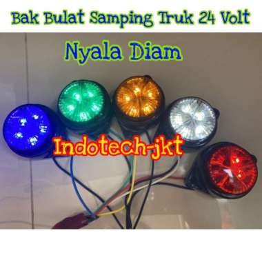 Lampu Bak Samping Truk Bis 24 Volt Model Bulat Biru