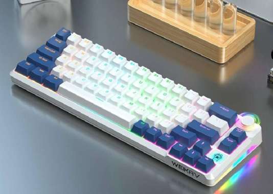 WEIKAV META68 Mechanical Wired Keyboard ( 68 Keys ) - Hotswap 65% BROWN SWITCH Orange Theme
