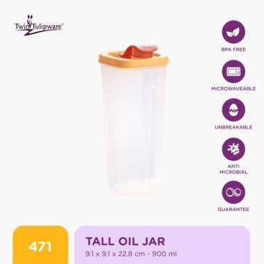 Tempat Saos & Kecap Twin Tulipware Tall Oil Jar 900 ML Queen