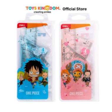 Toys Kingdom Deli Set Penggaris Geometri Plastik One Piece Eh17 Random