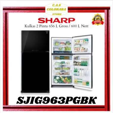 KULKAS SHARP SJIG963PGBK KULKAS 2 PINTU 600 L SJIG963PG SJIG963 SJ-IG963PG-BK SJ-IG963 SJ-IG963PG