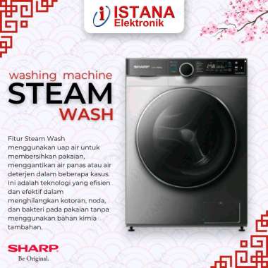 SHARP MESIN CUCI FRONT LOADING 10 KG INVERTER STEAM WASH ES-FL1410MSX