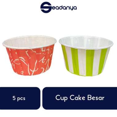 Cup Cake Besar Motif 5pcs-Cake Cases Ice Cream/Bolu/Roti Kukus/Kue/Coklat/Kertas Alas/Paper Cup