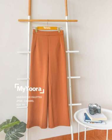 MyYoora HighWaisted HW Culottes Pants Big Size Celana Kulot JP346 - Coffe, XXL XXXL Caramel