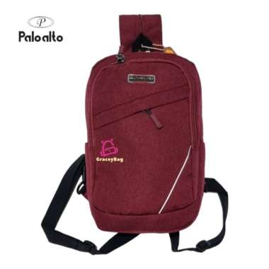 Tas dada / selempang pria Paloalto 12" - Hitam Merah