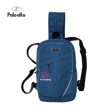 Tas dada / selempang pria Paloalto 12" - Hitam Biru