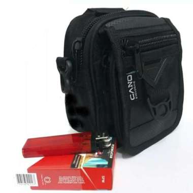 Tas selempang pria tactical-Tas pinggang pria-Tas HP 7 inchi-Sarung HP - Hitam Hitam