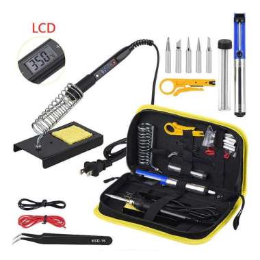 JCD Set Peralatan Solder Listrik Kit LCD Electric Soldering 80W 220V 908S Alat Lash Lift Solder Besa