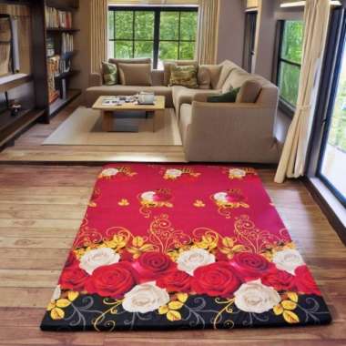 Kasur Lantai Resleting 200x150cm Kasur Karpet Isi Busa Kuning Motif Bu LP 200x120x3cm Berdas