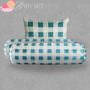 Bantal & Guling bayi Set motif empuk & imut LP Bantal Saja Green Box