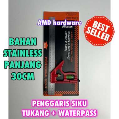 Penggaris Siku Tukang / Combination Try Square Stainless Steel