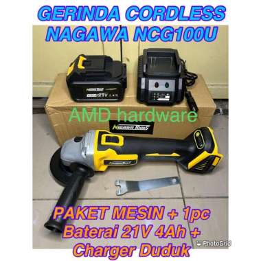 NAGAWA NCG100U Gerinda Cordless Brushless 4" HANYA UNIT tanpa baterai JLD=PKT LENGKAP