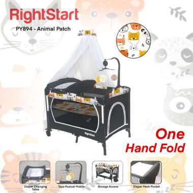 Right Start - Playard (baby box) PY894 | Tempat Tidur Bayi ANIMAL PATCH