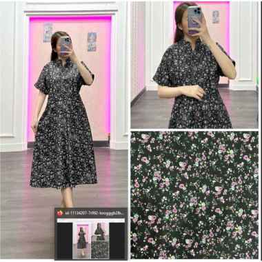 FDM FASHION RR - Senna Dress Daster Nyaman Bumil Busui Friendly MINI HITAM