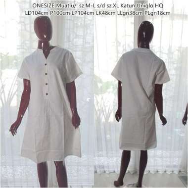 Baju Midi Dress Wanita Korea Casual polos Jumbo Big Size Katun Tebal - Mustard Putih