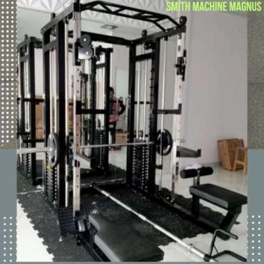 alat gym smith machine like magnus x5 lengkap free beban stack150 kg