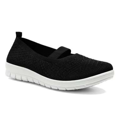 Dr. Kevin Sepatu Olahraga Sport Wanita Sneakers Rajut Slip On 559-008 Hitam 38