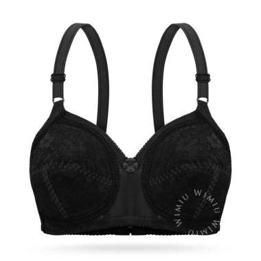 Wimiu BH Bra Wanita Cup C D Jumbo Tanpa Busa Tanpa Kawat Bra Beha Motif Depan Brukat Beha Be Ha Besa